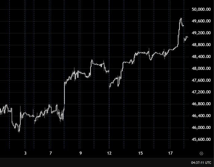 Индекс Доу Джонса под медвежьим давлением ниже 49200