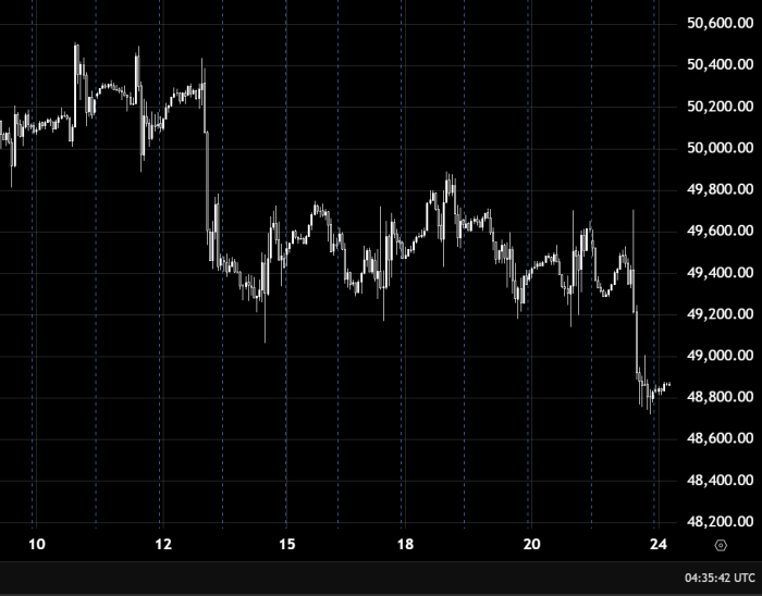 Dow Jones Trades Below 49000 Amid Ongoing Selling Pressure
